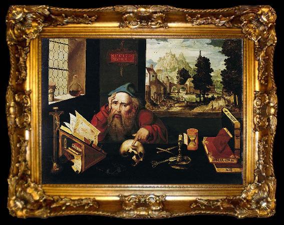 framed  Joos van cleve Der heilige Hieronymus im Gehaus, ta009-2